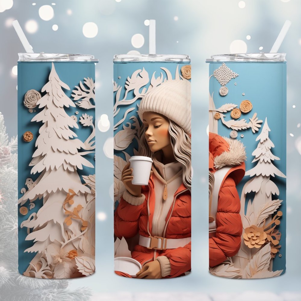 Woman Drinking Coffee - 20 oz Tumbler
